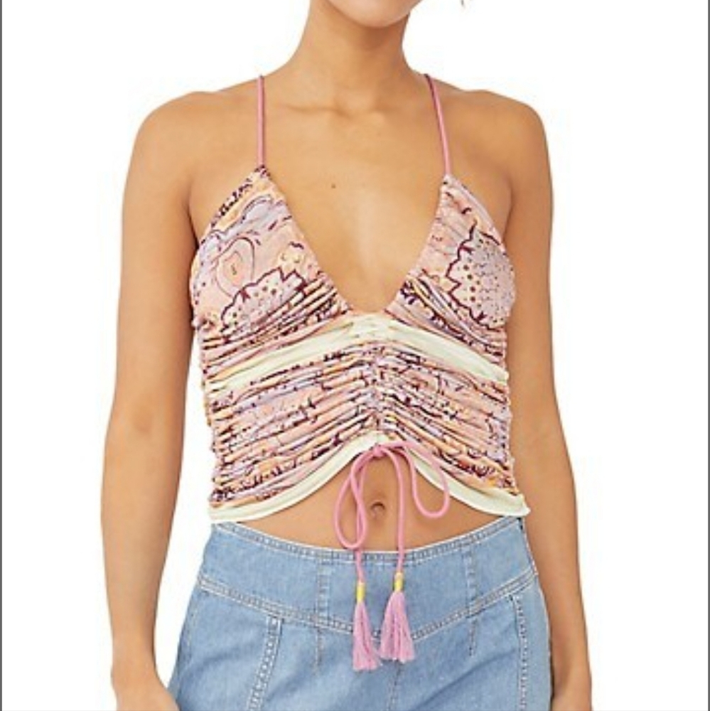 NWT Free People Cocktail Queen Printed Top size M